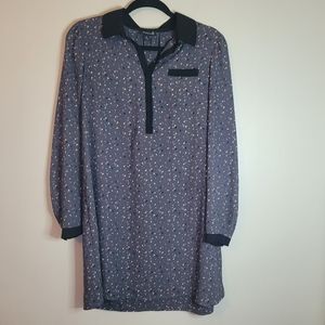 I Heart Ronson Gray Popover Tunic with Floral Print